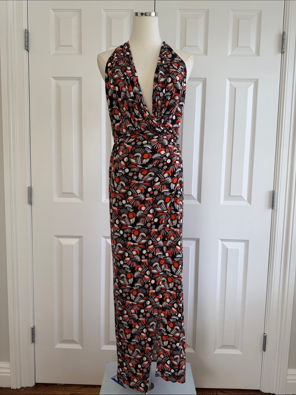 Free People Darla Halter Maxi Dress Open T-Back Sleeveless Bohamian Size XS